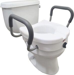 raised toilet seat with handle bars